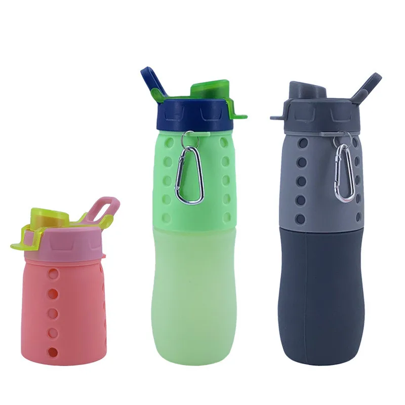 

New design collapsible drinking bottle portable silicone water bottle