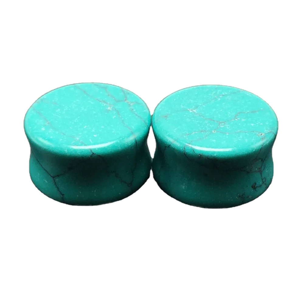 

Wholesale New Arrival Fashion Earrings Ear Plugs Piercing Green Turquoise Plugs Expansion Kit Piercing