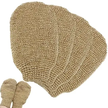 

Eco Friendly Natural Hemp Exfoliating Bath Mitt Glove Jute Bath Sponge Scrubbing Hemp Glove, Picture shown