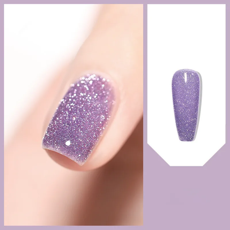 

Reflective Glitter Nail Polish Bling Auroras Laser Nail Art Soak Off UV Gel Nail Gel Polish, You can mix different colors