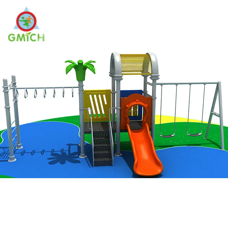 

New popular design Guangzhou outdoor playgrounds kids garden slide patio swings, Customized color