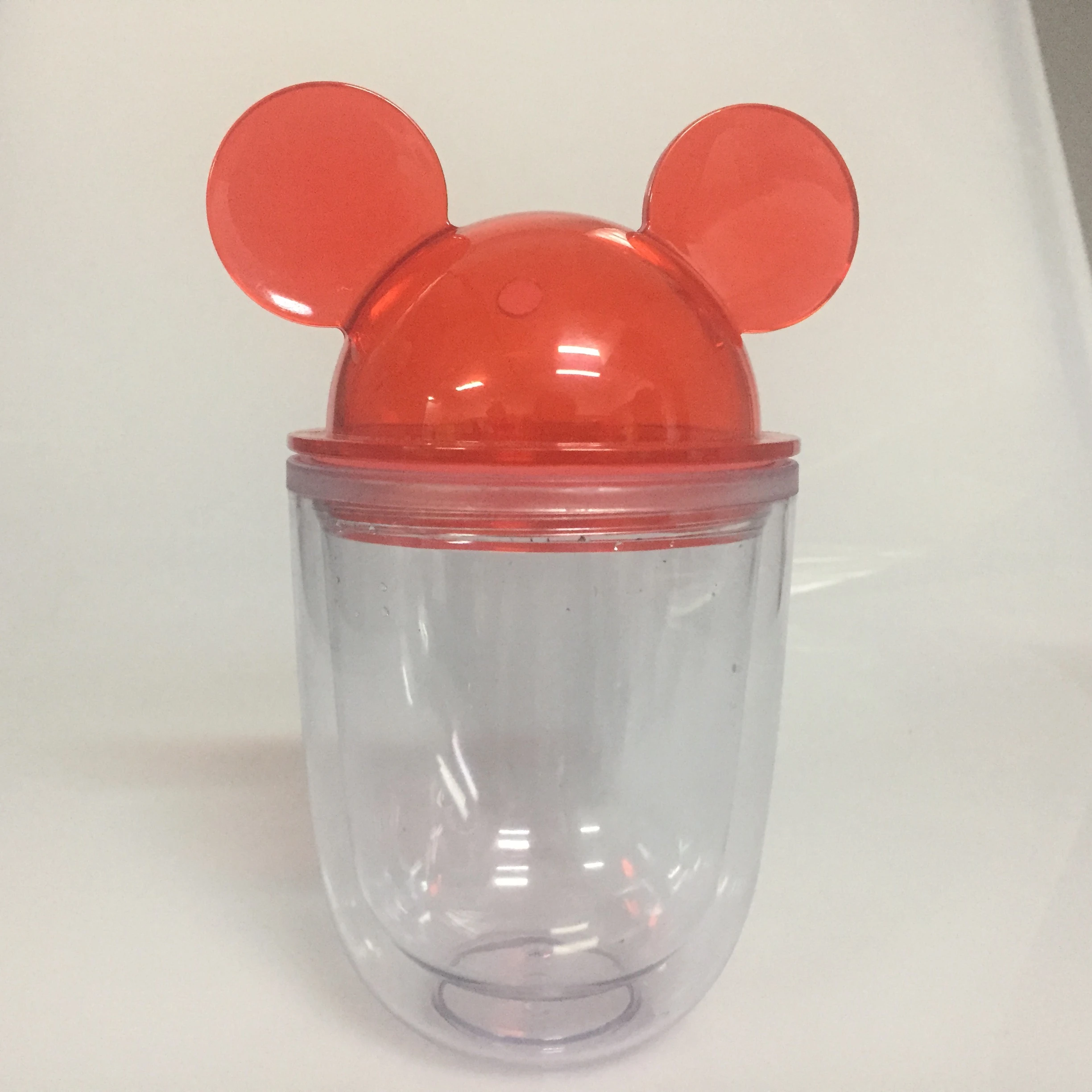 

Hot sales 14oz Mouse Ear Cups Acrylic Mickey minnie Mouse Tumbler beverage cup with Straw and Dome Lid