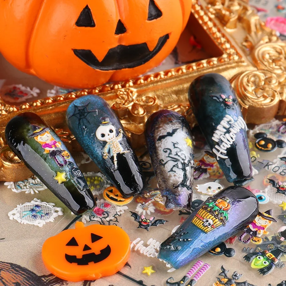 

1Pcs Wholesale 5D Lips & Halloween Nail Art Stickers for Nail Art Decoration, Picture