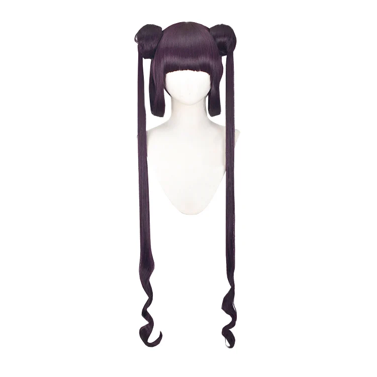 

Dark Purple Long Wavy Hair Anime Comic Exhibition Cosplay Hair High Temperature Silk COS Wigs Cool Female 40 INCH, Pic showed