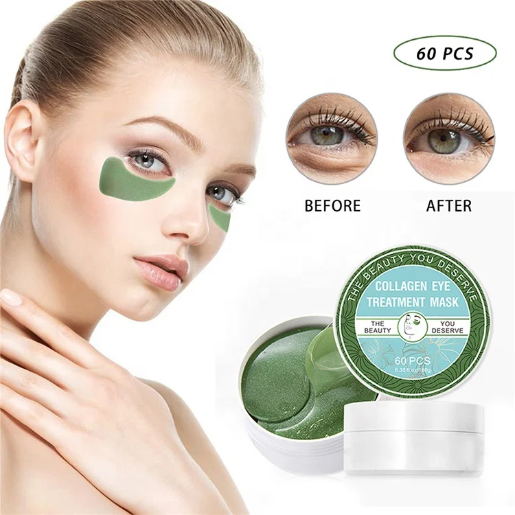 

Custom 100% Natural Organic Aloe Vera Sleep Gel Patch Treatment Dark Circle Under Green Eye Mask, Grean