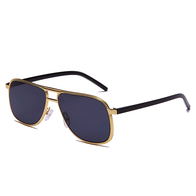 

High quality retro Double Bridge Pilot Sunglasses Fashion Ladies 2021Trendy Sunglasses Men Lunettes De Soleil, Mix color