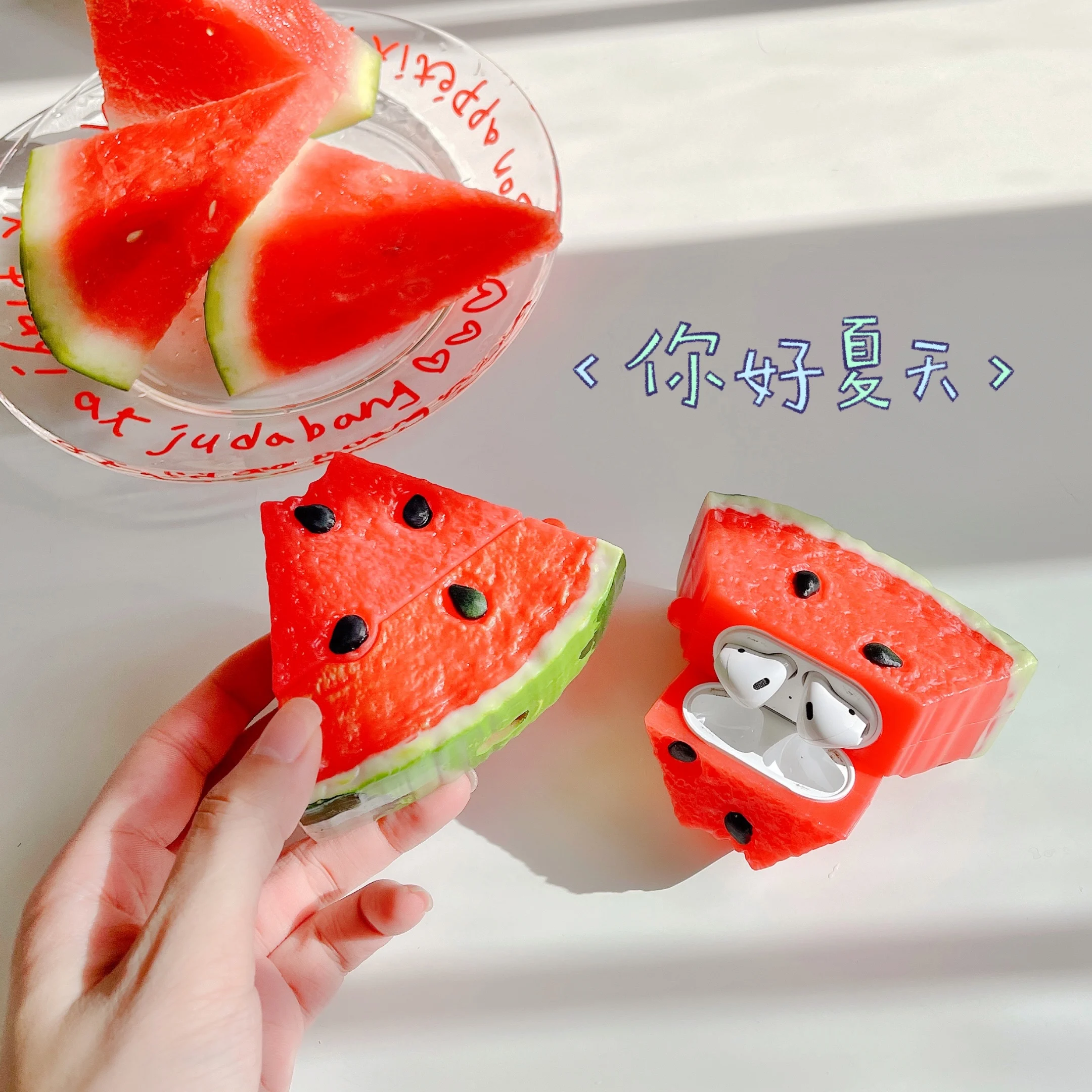 

New designs 3D Cute Funny Cool Summer Fruit Watermelon Cover For Air pods For Apple Airpods Pro 1 2 3 Case