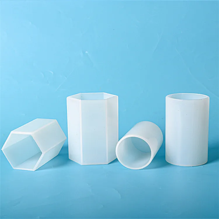 

Y2097 hexagon round cylinder resin silicone candle mold for resin epoxy, White