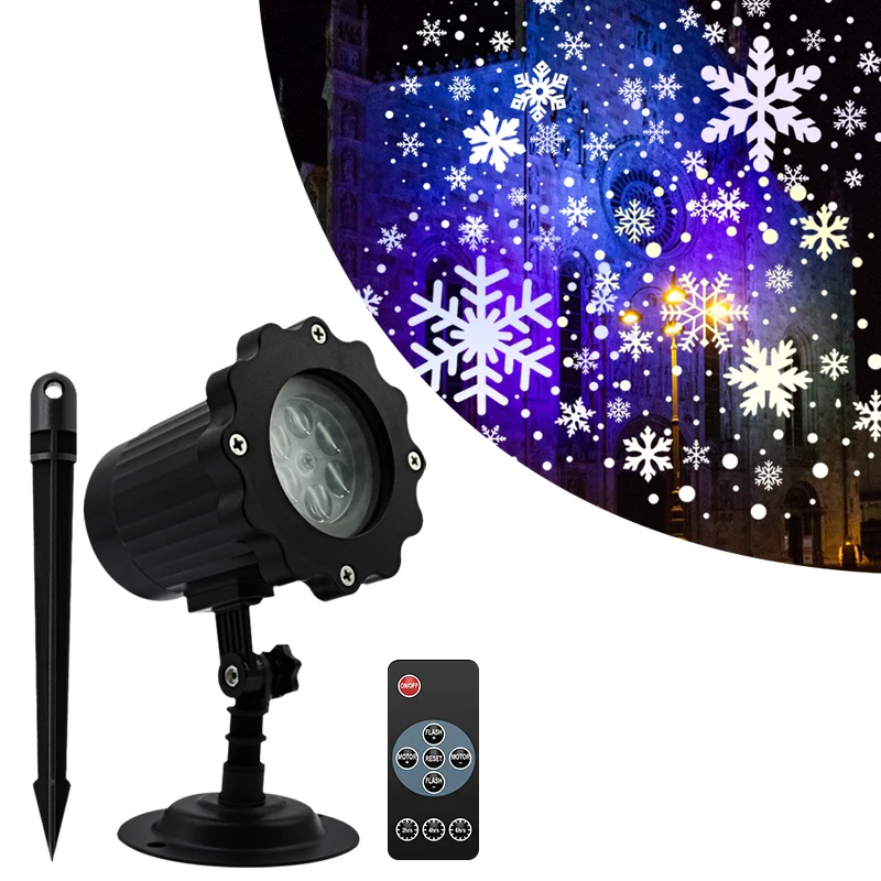 

Christmas Projector Lights Remote Control Holiday Decoration Ip65 Outdoor Waterproof Projection Snowflakes Lamp Snow Light