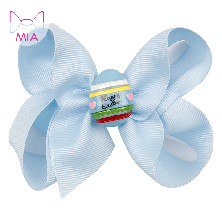 

Mia Free Shipping Happy Easter Egg Chicken Ribbon Bow Hair Grip Clip Girls Hair Accessories, Picture shows