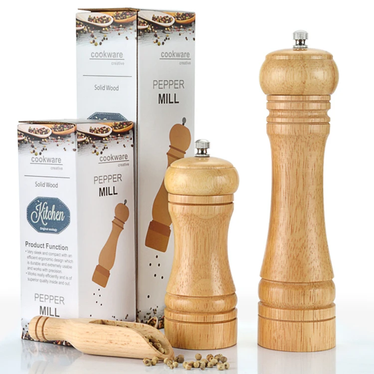 

A2756 Multi Function Kitchenware Lapping Salt Peppers Castor Mill Primary Oak Wood Manual Seasoning Pepper Grinder Tool, 1 colour,6 styles