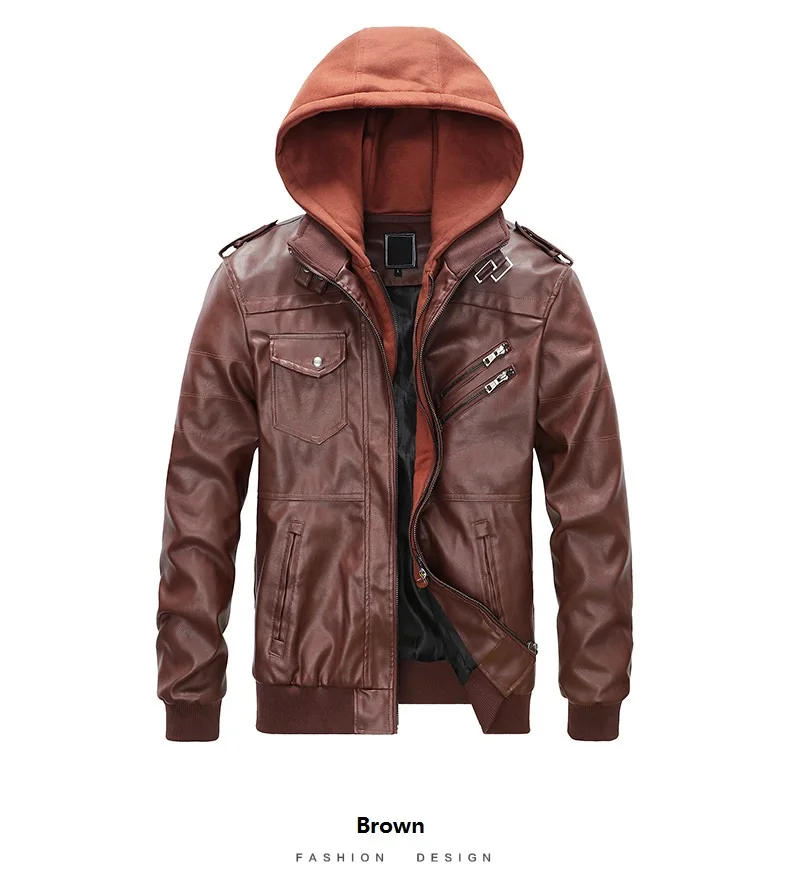 

Men's high quality pu plus size leather jacket waterproof biker motorcycle jacket thin coat, Picture