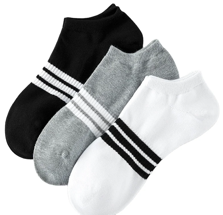

2023 Men Socks Cotton Thin Striped Short Ankle Summer Street Casual Sport Unisex Wear Double Color Wholesale Price Custom Logo