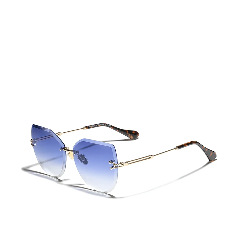 

KINGSEVEN Glasses Men Alloy Frame Luxury Rimless Cat Eye Sun Glasses For Men Gradient Glasses Women Vintage Shades Eyewear 807