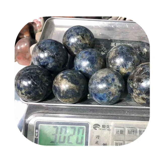 

New arrivals polished natural crystals sphere healing stones blue cordierite crystals balls for Decor