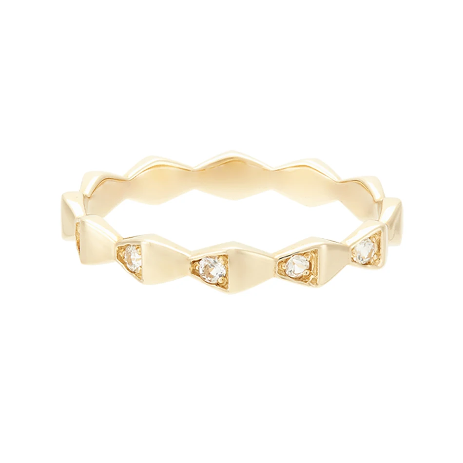 

Fashion Jewelry 925 Sterling Silver 18k Gold Plated Engagement Ring With Cubic Zircon