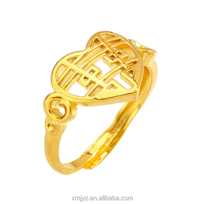

Brass Gold-Plated Love Heart Open Ring Female Gold-Plated Travel Souvenir Wholesale Ring Does Not Fade For A Long Time