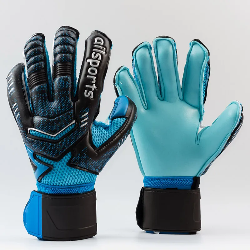 

New Design Latex Goalkeeper Gloves Football Goalie Wear, Black blue orange yellow