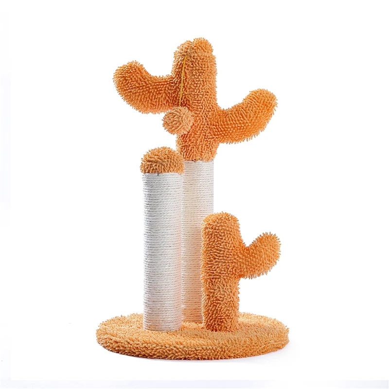 

Free Shipping Stocked Cat Climbing Cactus Cat Scratching Post Tower Tree for Entertainment, Orange