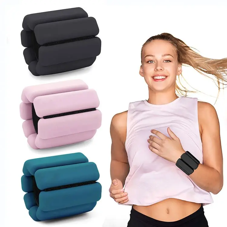 

Hot - selling silicone gel weight-bearing bracelet exercise wrist ankle band gravity band weight fitness, Black,purple,grey,green,blue,blackish green,white,sand,pink,red