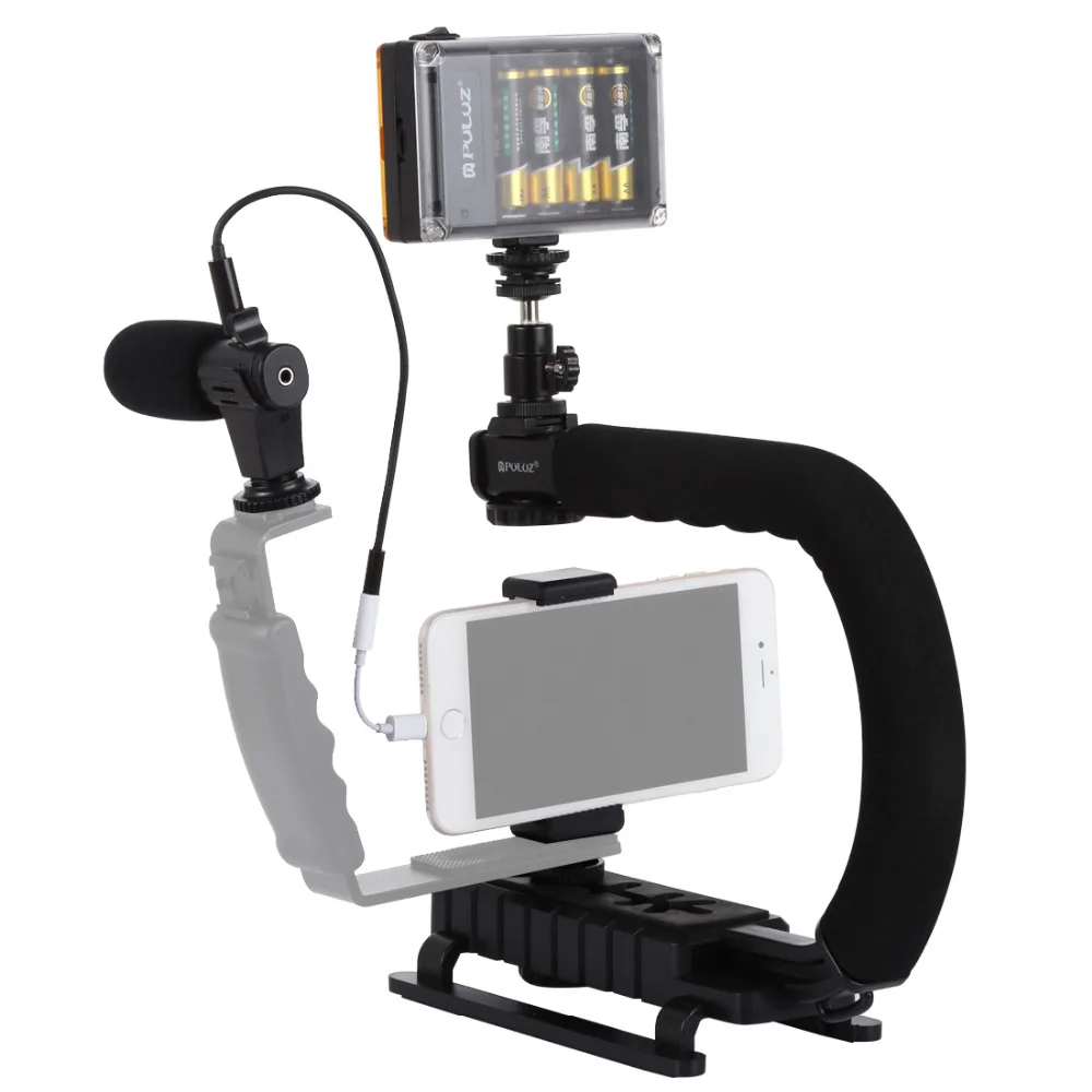 
3 kg Max Loading Capacity and ABS camera Stabilizer kit with led light microphone 