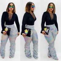 

B61550A 2019 New trousers Apparel chiffon high waist loose pants Women summer style casual female pants