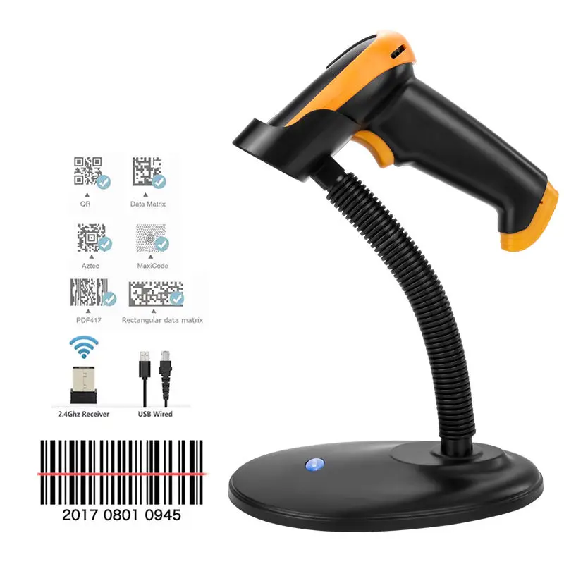 

RADALL Factory Supermarket Bar Code Scanner CCD 2D Wired Wireless Barcode Scanner