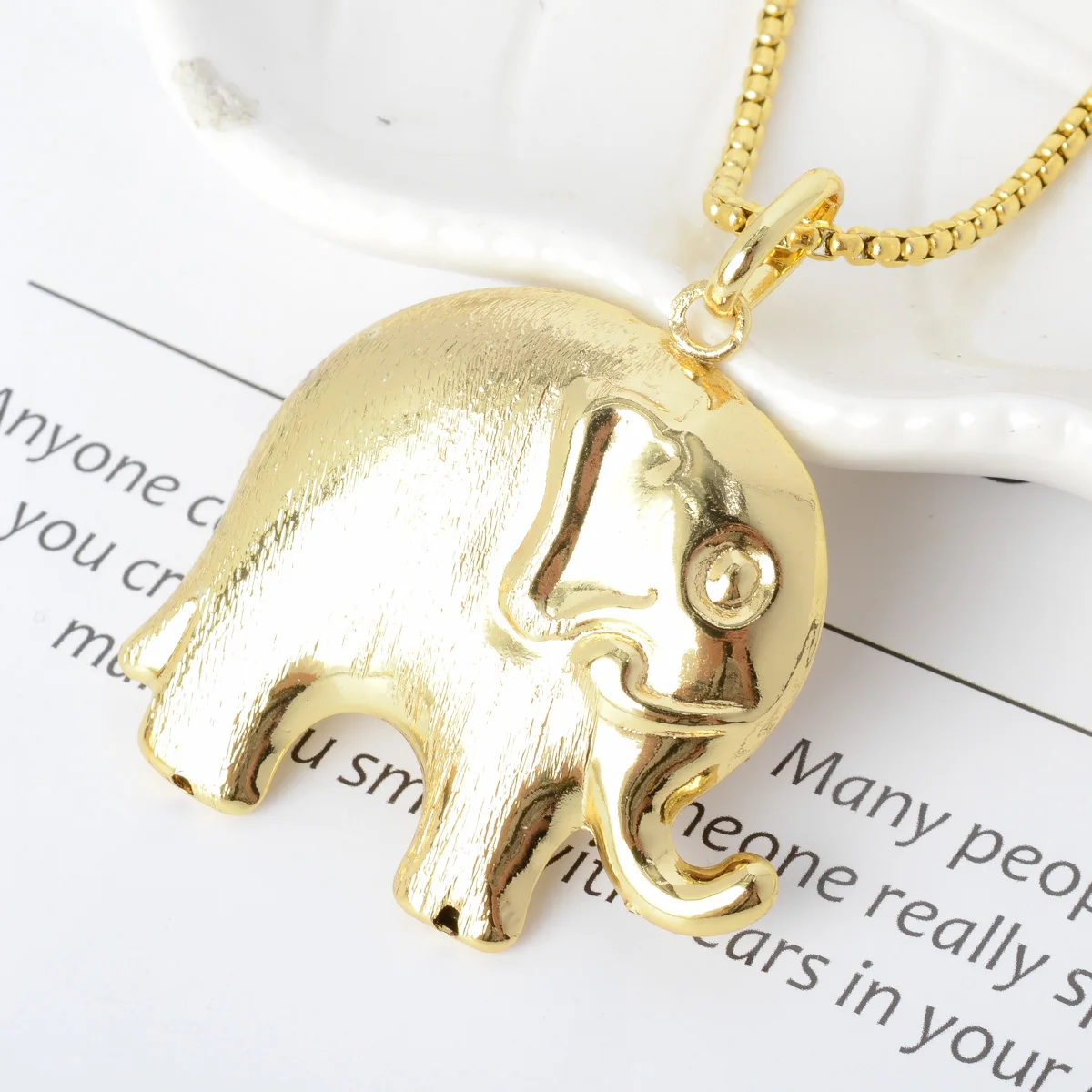 

Christmas elephant pendant women and men gold pendant necklace