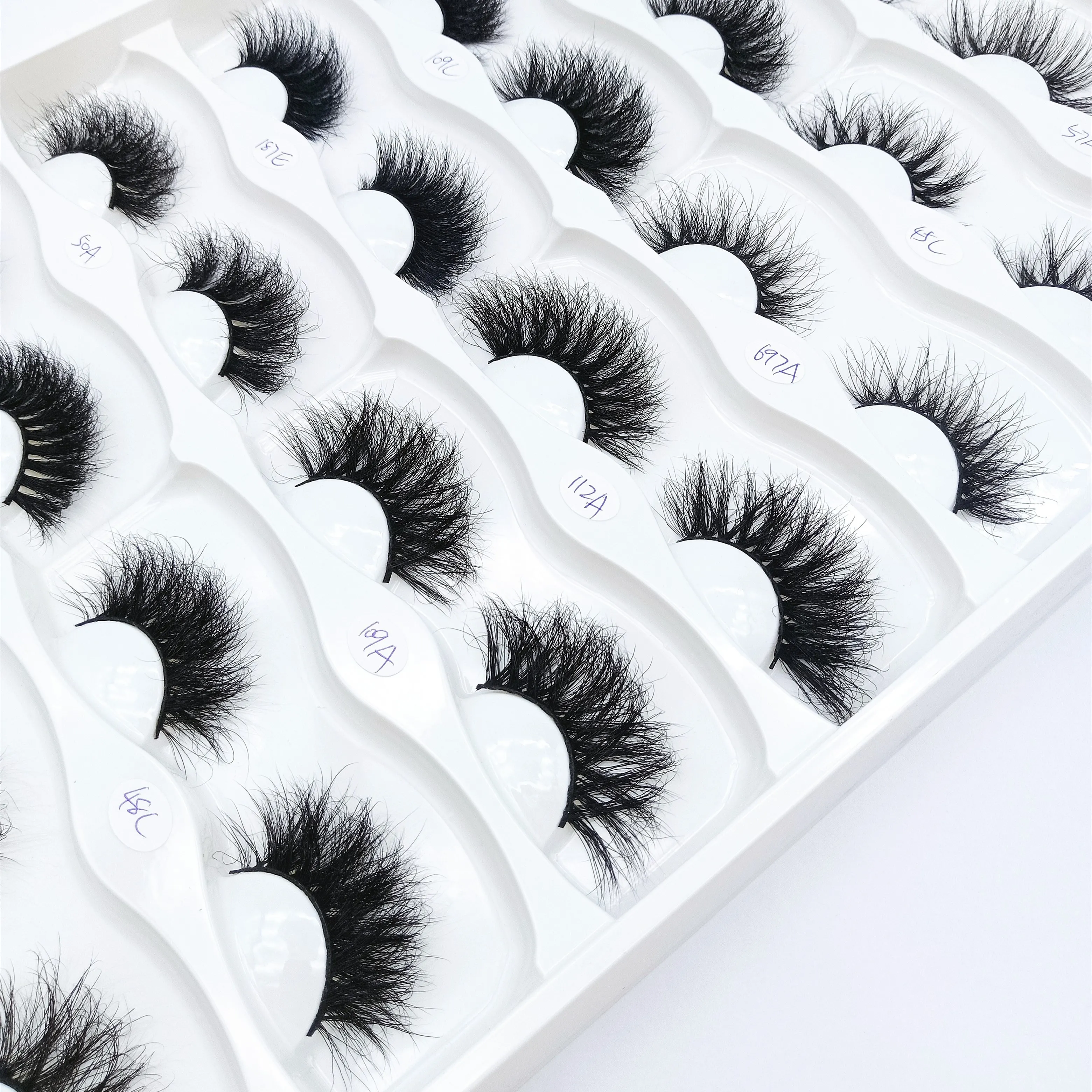 

Wholesale 25mm Mink Eyelash Private Label Full Strip 25 mm Dramatic Mink Lashes