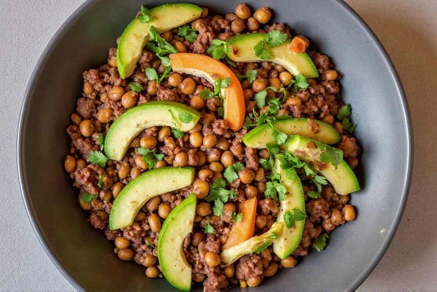Mixing legume haitian with ingredients
