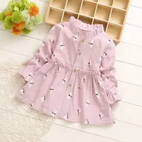 

High Quality Long Sleeve Baby Dress Latest Girls Frocks Design Purple Dresses For Child