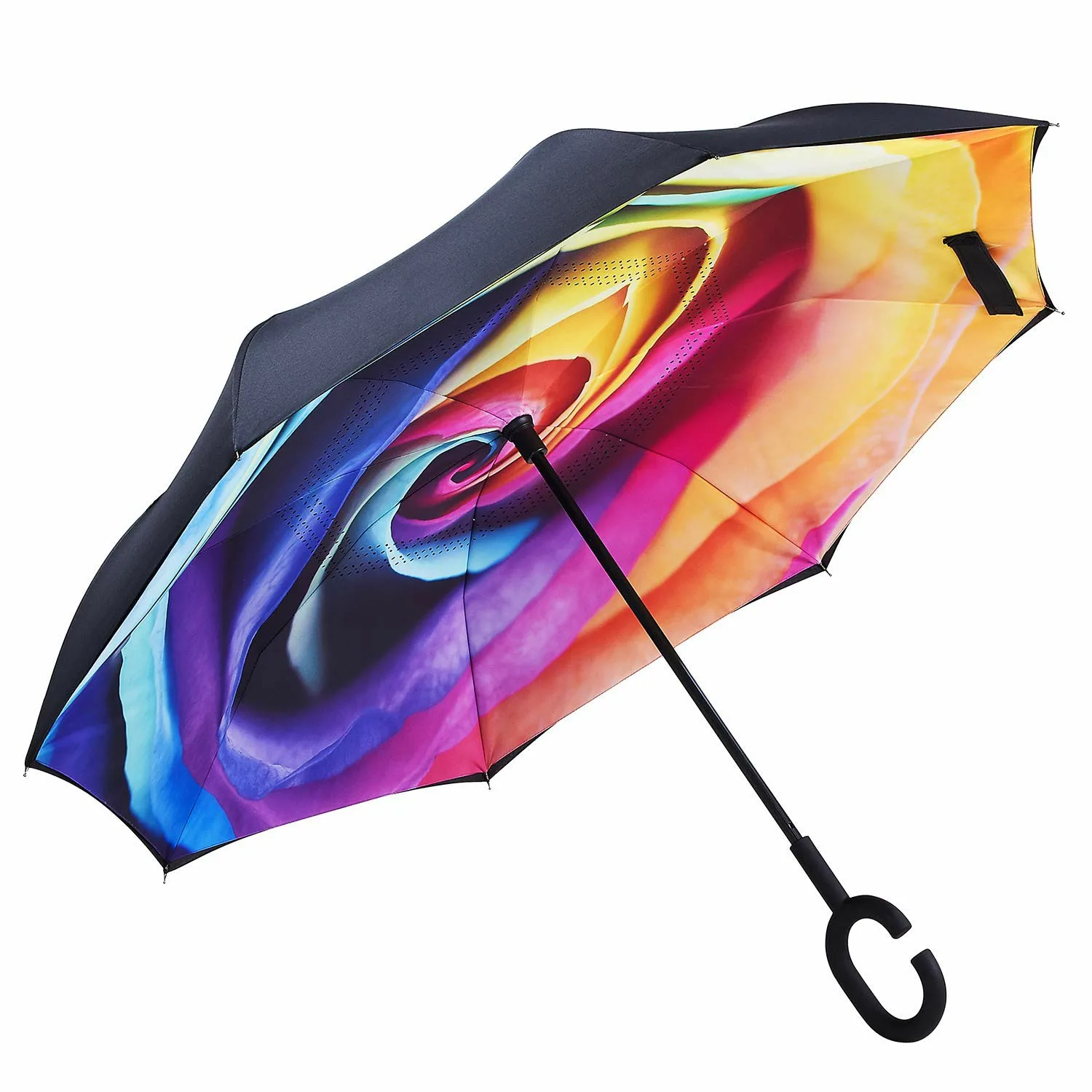 

New Custom Printed Logo, High Quality Reverse Inverted Upside Down Cheap Rain Umbrella/