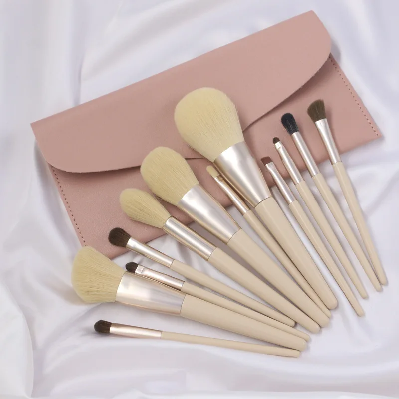 

Hot Sale Eye Shadow Foundation Blush Blending Beauty Make Up Brush 12Pcs Makeup Brushes Tool Set, White