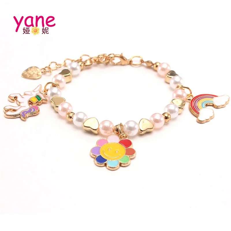 

Fashion girl jewelry about alloy rainbow bracelets and pearl heart bangle