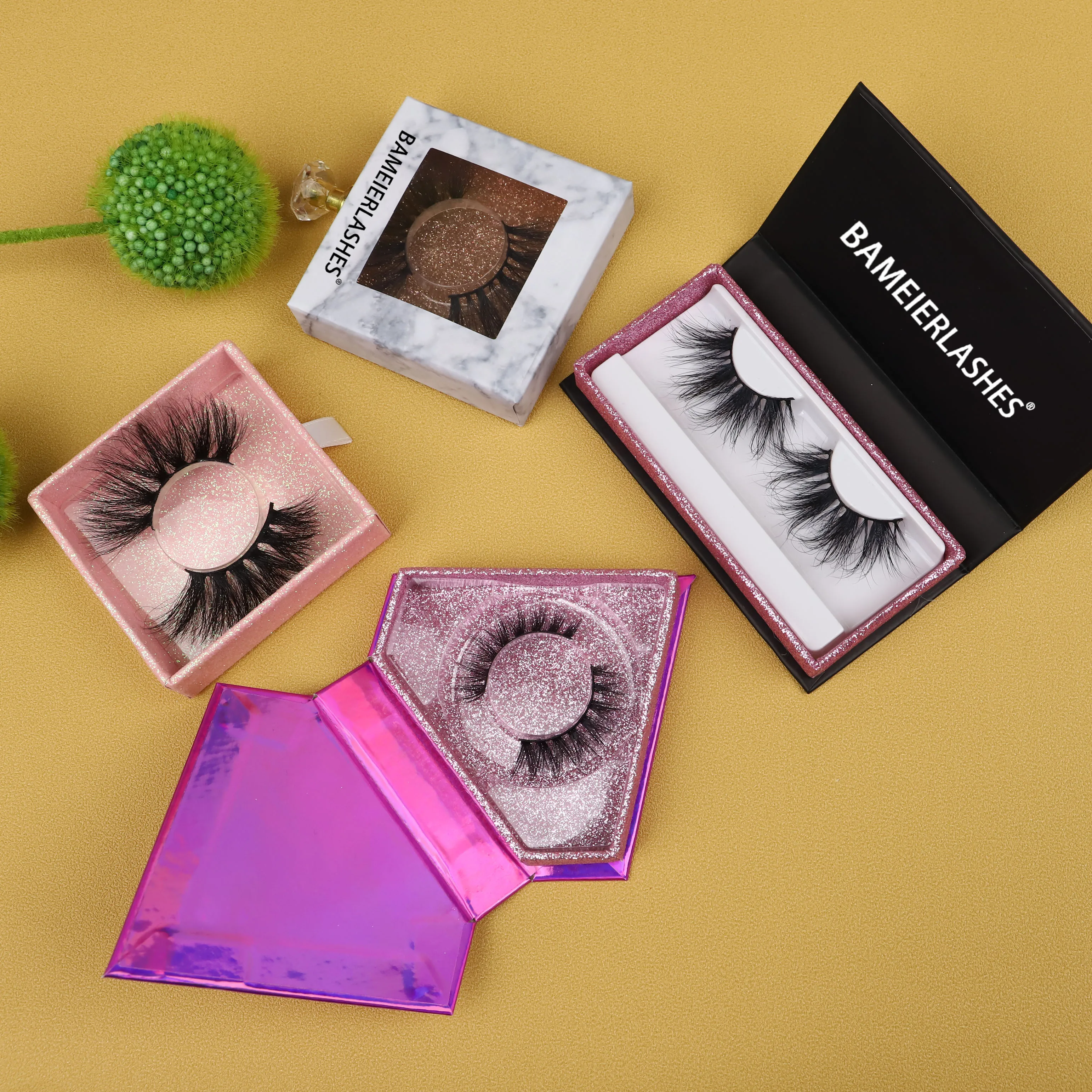 

private label wholesale custom packaging boxes mink lashes with colors O series half band handmade colored lashes