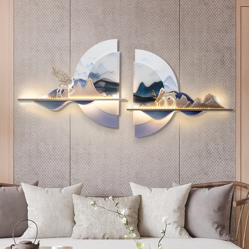 

Metal Wall Art In Chinese Style With Resin DIY Wall Hanging Decoration For Hotel Hall