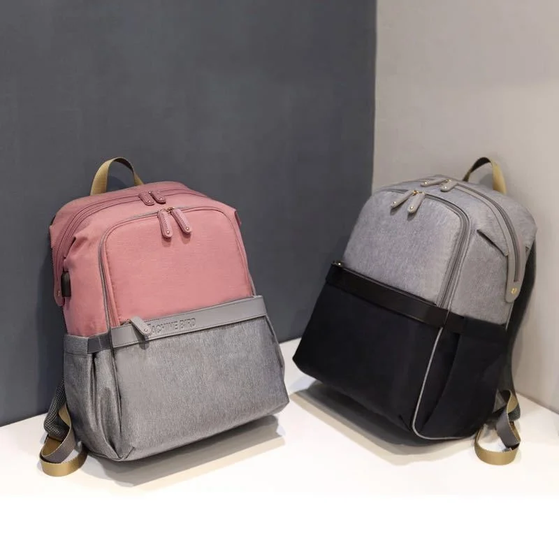 

600D Oxford waterproof Pink diaper bag backpack baby bags for mothers, Pink, grey or customized