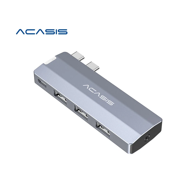 

ACASIS Dropshipping USB4.0 40Gbps High-Speed PD 100W & 3*USB3.2 10Gbps Data Port 5-in-1 USB C HUB For 2021 Macbook Pro air, Grey