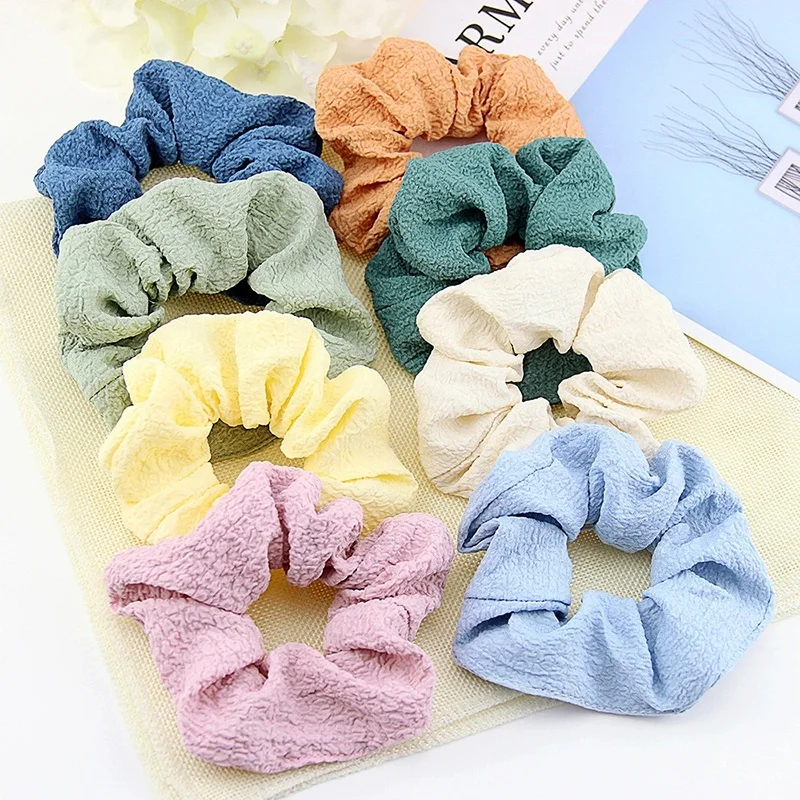 

New style pure color hair circle female concise bubble large hair tie hair scrunchies