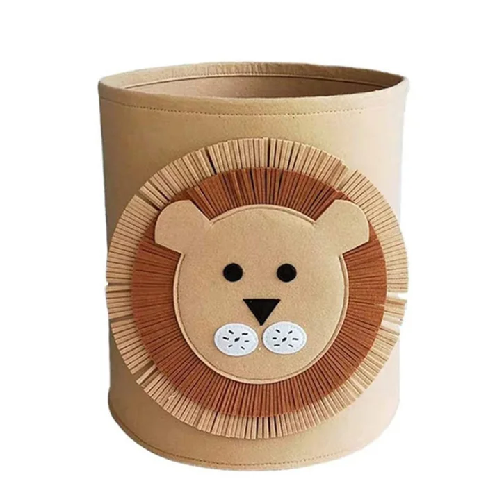 

Factory direct sale cartoon pattern tiger felt storage bucket blue, Customized colors