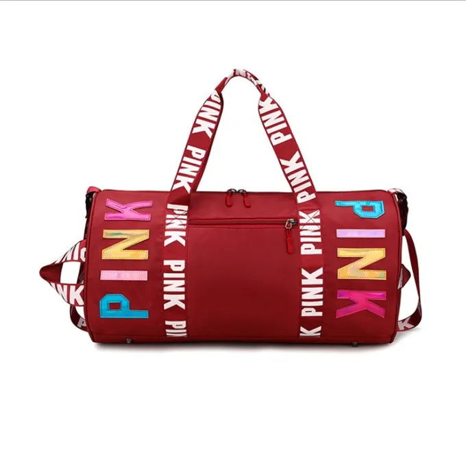 

2020 Fashion women girl Outdoor Activities travel sport pink tote beach duffle bag, Picture color