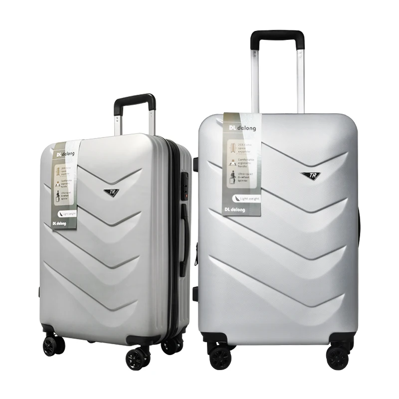 

ABS+PC luggage sets hard shell 3 pcs luggage set 4 spinner wheels suitcase ABS cabin trolley luggage, Silver, blue, pink, grey, white,wine red, customized