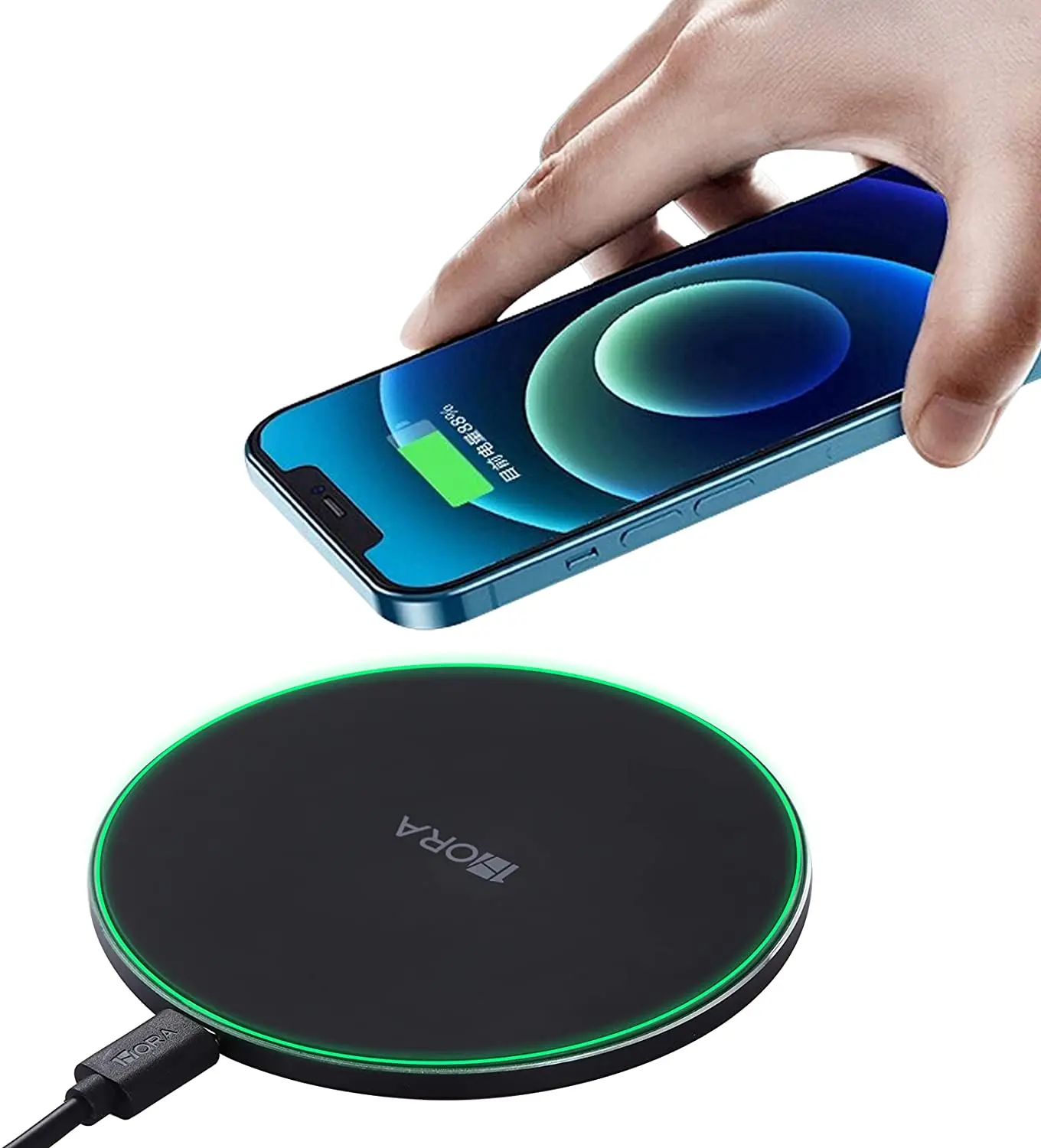 

1 HORA 10w Wireless Charger Pad Led Light Fast Charging Wireless Charger