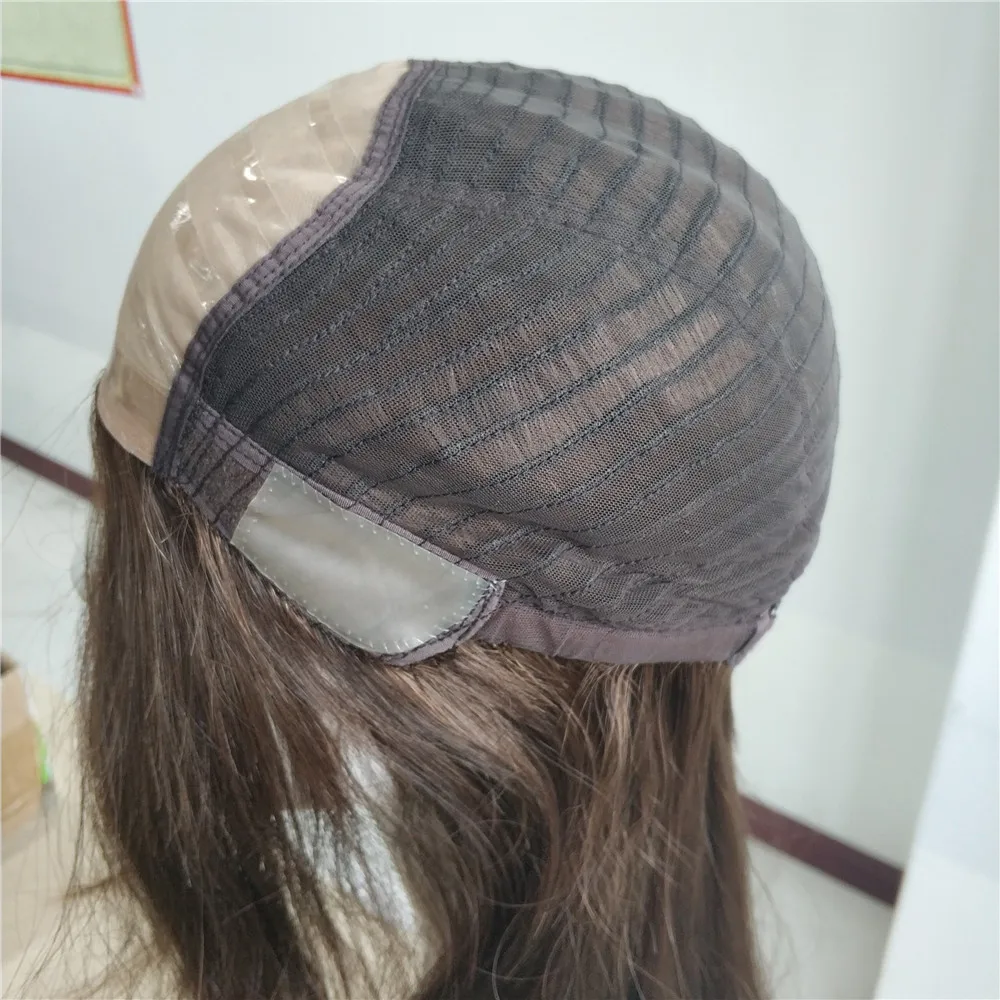 

Luxury Cafe Brown Color Natural Hair Line Short Layer Medical Human Hair Wig For Hair Loss Women