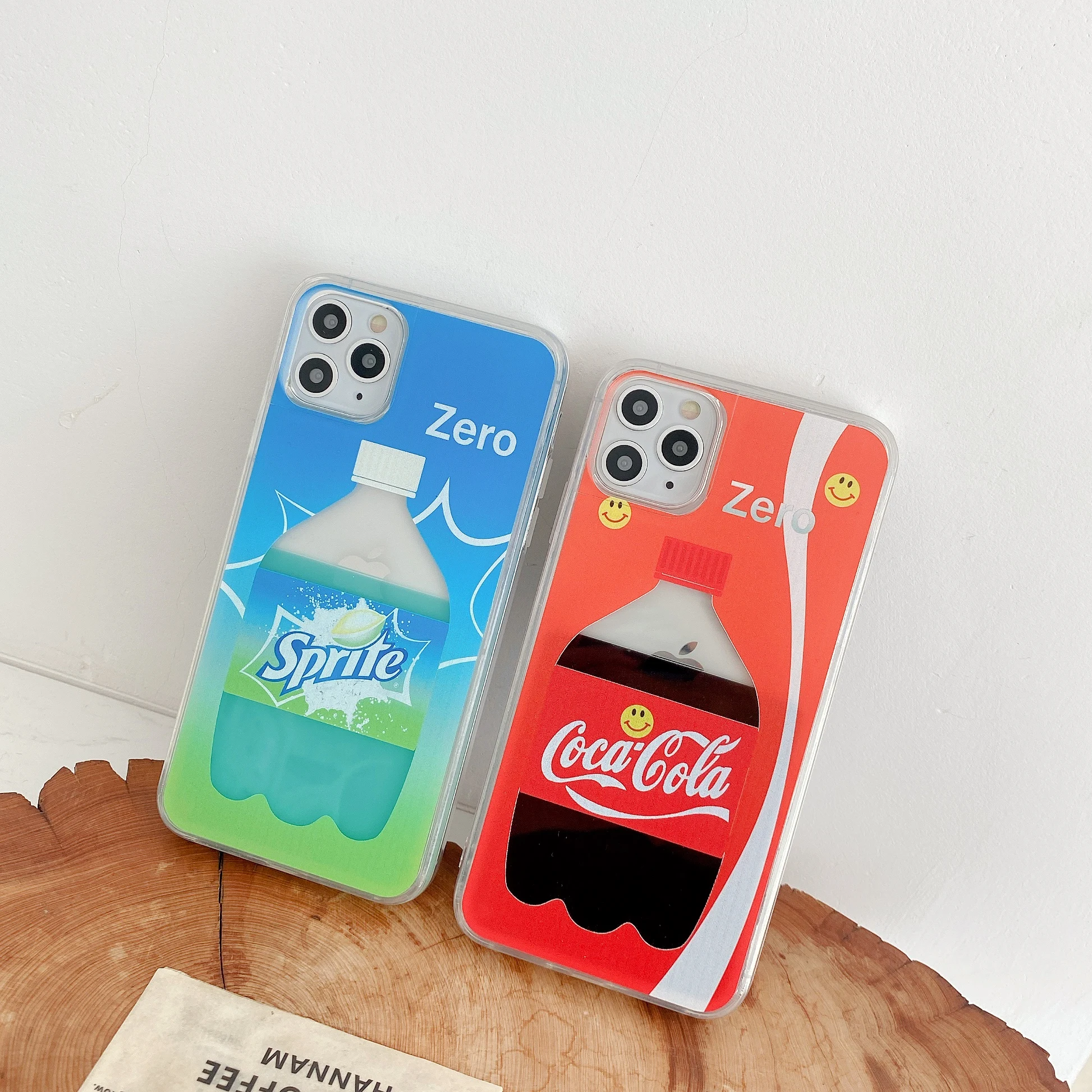 

Coke and Sprite Fashion Women's Quicksand Phone Case for iPhone, Multi