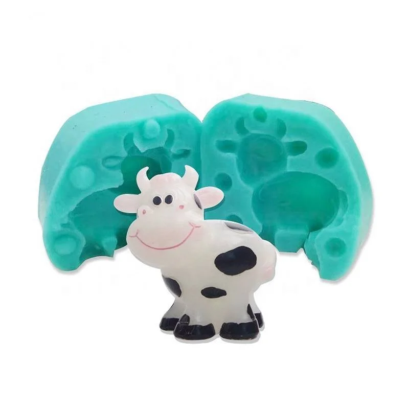 

New 3D Cow Fondant Mold Cake Decoration Tools Cattle Cake Mold Sugar Fondant Mould Silicone Molds, As shown