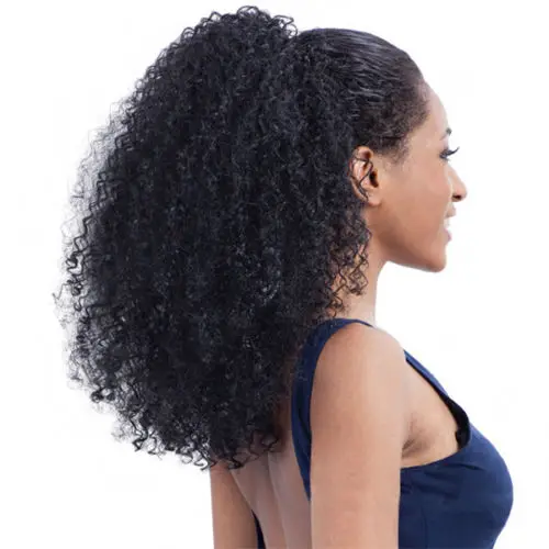 

140g Wholesale 100% Brazilian virgin Human Hair 3b 3c afro high puff Kinky Curly ponytail extension