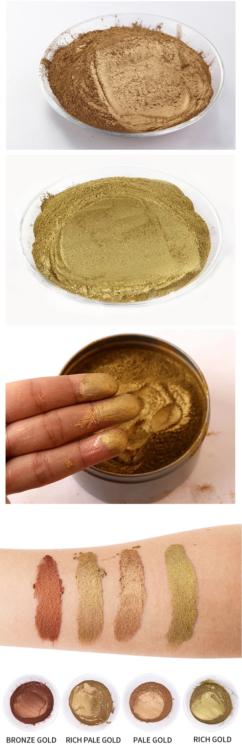 Brass Powder 2.0321 Metallic Pigment CuZn30 Pale Gold Plättchenförmig 