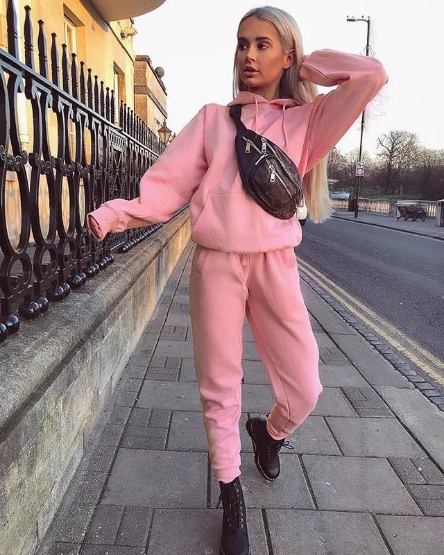 

New Arrival Sport Hooded Tracksuits Women 2 PCS Sets Jogging Suits Fitness Gym Suits Sweatsuit for Women, As the picture