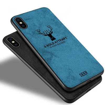 

custom phone case Christmas Elk 3D Embossing Deer Print Fabric Cloth Mobile Leather phone cases For iphone 12 13 pro max phone c